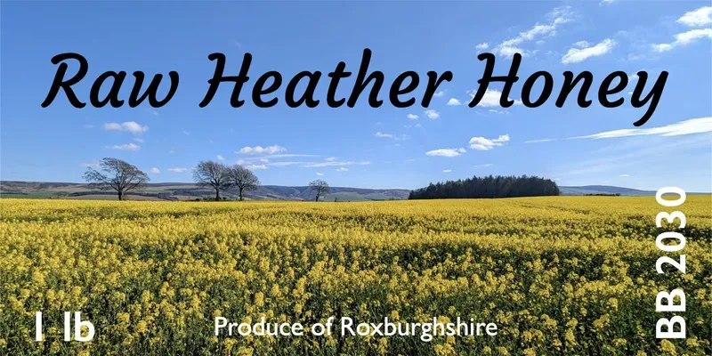 A mock up of a honey label that does not adhere to the current regulations